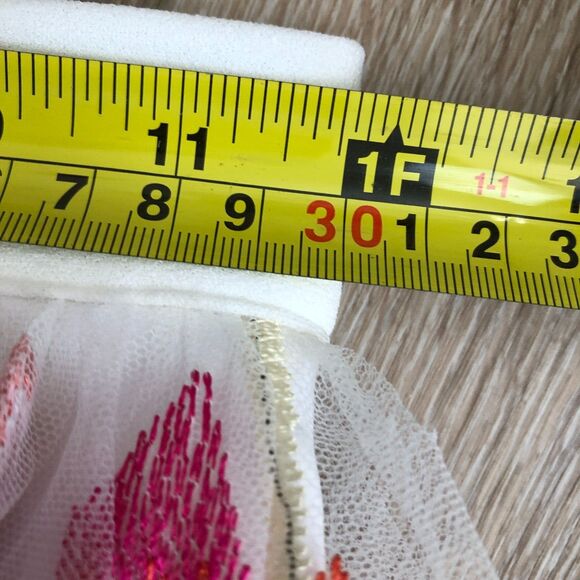 TRIXXI White Floral Embroidered Prom Party Maxi Skirt w Tulle Junior Sz 1 - Picture 13 of 16